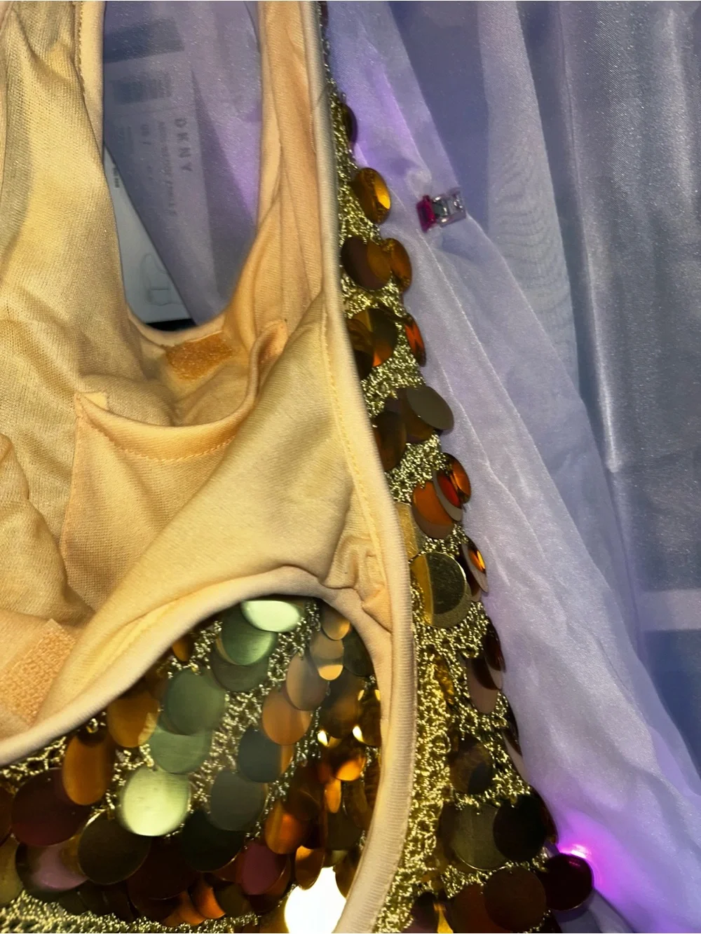 Gold Sequin Hobo Bag - Women’s Shiny Disc Tote